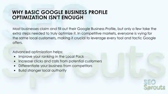 Why Basic Google Business Profile Optimization Isn’t Enough